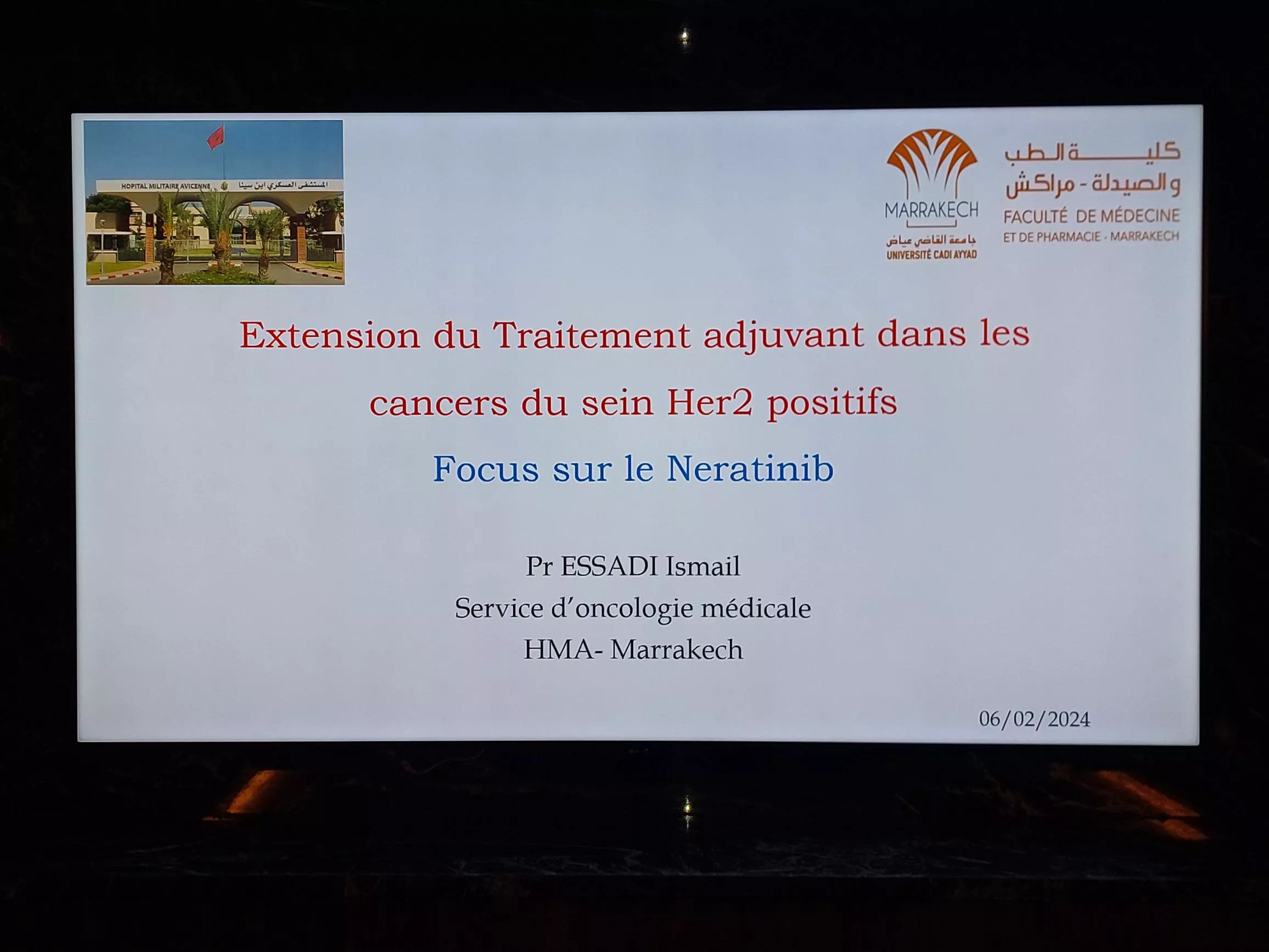 Table Ronde sur le Neratinib réunissant les services d’Oncologie Médicale du CHU et de l’Hôpital Militaire de Marrakech sponsorisée par les laboratoires Pierre Fabre